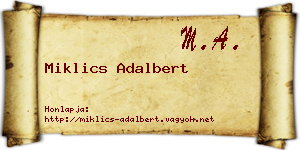 Miklics Adalbert névjegykártya